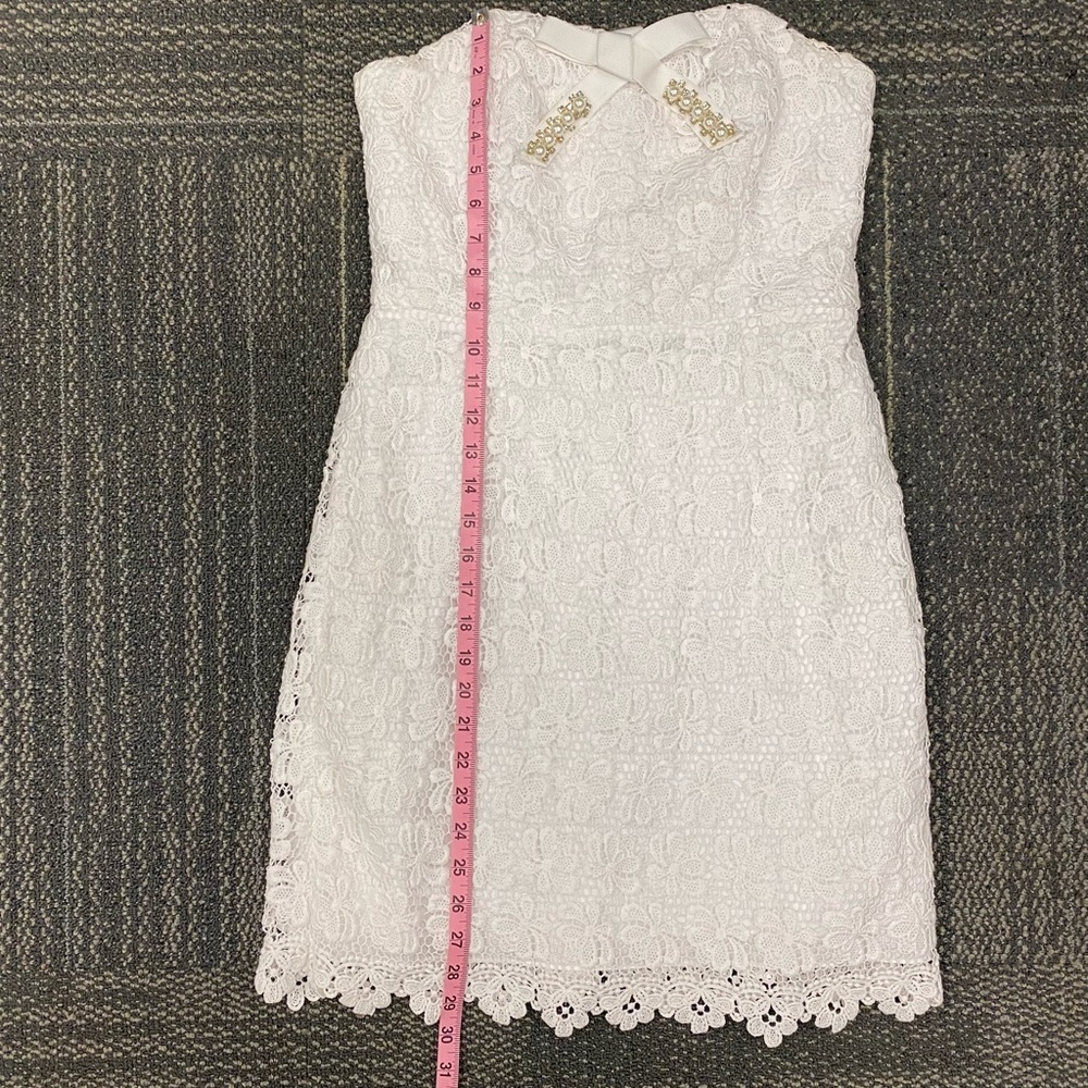 Lilly Pulitzer White Bumblebee Lace Larter Strapless Dress - Picture 8 of 12